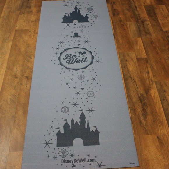 Disney Other - Disney "Be Well" Yoga Mat in Blue w/ Castle Print